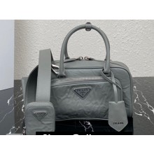 Prada Antique nappa leather multi-pocket top-handle bag 1bb099 Gray 2023