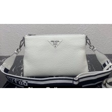 Prada Leather shoulder bag 1BH050 White 2023