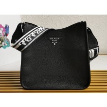 Prada Leather hobo bag 1BC073 Black 2023