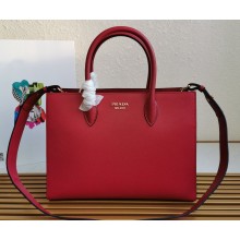 Prada Large Saffiano Leather Handbag 1ba153 Red 2023