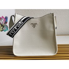 Prada Leather hobo bag 1BC073 White 2023