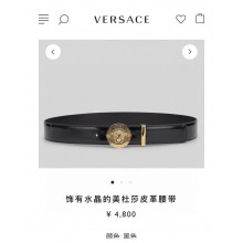 Versace Black & Gold crystal Medusa Belt 4 cm 2023