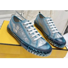 Fendi Domino Light blue denim low tops Sneakers 2023