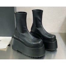Balmain Leather platform 10cm boots Black 2023