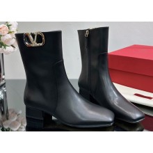 Valentino VLogo Type Calfskin Ankle Boots Black 2023