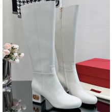Valentino Heritage Boots In Calfskin Leather White 2023