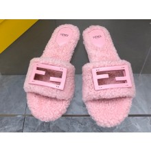 Fendi Baguette sheepskin slides Pink 2023
