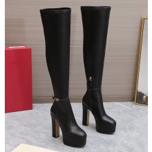 Valentino Heel 15.5cm Platform 4.5cm Tan-Go boots in calfskin Black 2023