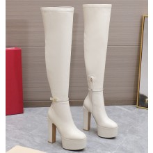 Valentino Heel 15.5cm Platform 4.5cm Tan-Go boots in calfskin White 2023