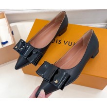 Louis Vuitton Blossom Flat Ballerinas Patent Black with Bow 2023