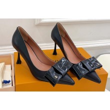 Louis Vuitton Heel 8cm Blossom Pumps Patent Black with Bow 2023