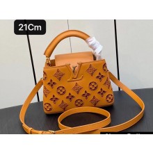 Louis Vuitton LV Broderie Anglaise Capucines Mini Bag M22863 Saffron Yellow 2023