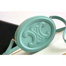 Celine CROSSBODY OVAL PURSE cuir triomphe in SMOOTH CALFSKIN 101703 Cyan