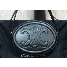 Celine CROSSBODY OVAL PURSE cuir triomphe in SMOOTH CALFSKIN 101703 Black