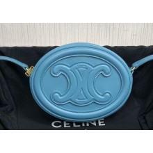 Celine CROSSBODY OVAL PURSE cuir triomphe in SMOOTH CALFSKIN 101703 Blue