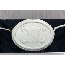 Celine CROSSBODY OVAL PURSE cuir triomphe in SMOOTH CALFSKIN 101703 White