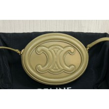 Celine CROSSBODY OVAL PURSE cuir triomphe in SMOOTH CALFSKIN 101703 Olive Green