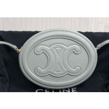 Celine CROSSBODY OVAL PURSE cuir triomphe in SMOOTH CALFSKIN 101703 Gray