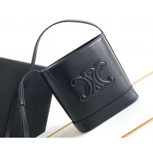 Celine MINI BUCKET CUIR TRIOMPHE Bag in SMOOTH CALFSKIN 10L433 Black