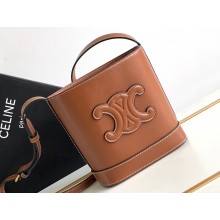 Celine MINI BUCKET CUIR TRIOMPHE Bag in SMOOTH CALFSKIN 10L433 Brown