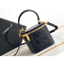 Celine MINI VANITY CASE CUIR TRIOMPHE Bag in SMOOTH CALFSKIN 10J763 Black