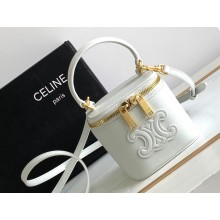 Celine MINI VANITY CASE CUIR TRIOMPHE Bag in SMOOTH CALFSKIN 10J763 White