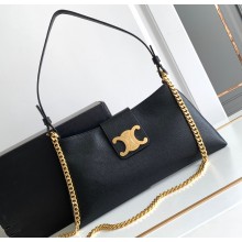 Celine WILTERN CLUTCH BAG TRIOMPHE SOFT in SMOOTH CALFSKIN 113673 Black