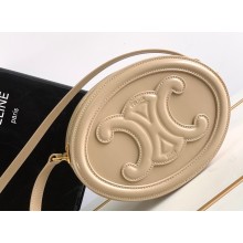 Celine OVAL BAG CUIR TRIOMPHE in SMOOTH CALFSKIN 198603 Beige