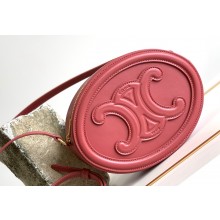 Celine OVAL BAG CUIR TRIOMPHE in SMOOTH CALFSKIN 198603 Rouge Red