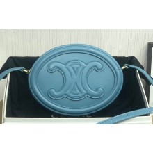 Celine OVAL BAG CUIR TRIOMPHE in SMOOTH CALFSKIN 198603 Blue