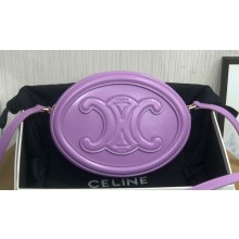 Celine OVAL BAG CUIR TRIOMPHE in SMOOTH CALFSKIN 198603 Purple