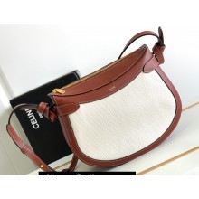 Celine besace noeuds français Bag in TEXTILE AND CALFSKIN Natural / Tan 198008