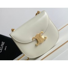 Celine CHAIN BESACE CLEA BAG in Shiny calfskin 110413 Chalk