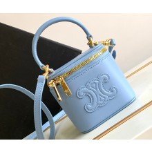 Celine MINI VANITY CASE CUIR TRIOMPHE Bag in SMOOTH CALFSKIN 10J763 Celeste