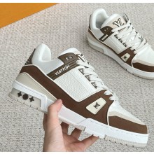 Louis Vuitton Men's LV Trainer Sneakers Top Quality Brown 2023