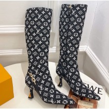 Louis Vuitton Heel 6.5cm Sparkle High Boots Denim Black 2023