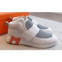 Hermes H Women/Men Sneakers in stretch canvas and calfskin 01 2023