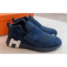 Hermes H Women/Men Sneakers in stretch canvas and calfskin 07 2023