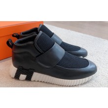 Hermes H Women/Men Sneakers in stretch canvas and calfskin 08 2023