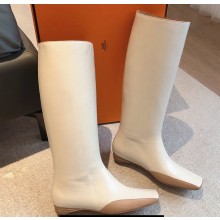 Hermes Finale boots in goatskin White 2023
