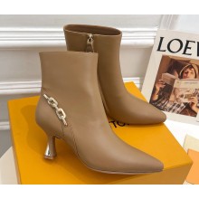 Louis Vuitton Heel 6.5cm Sparkle Ankle Boots Brown 2023