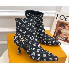 Louis Vuitton Heel 6.5cm Sparkle Ankle Boots Denim Black 2023