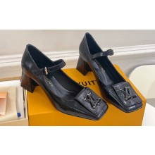 Louis Vuitton Heel 5.5cm Shake mary-jane Pumps Python Pattern Black 2023