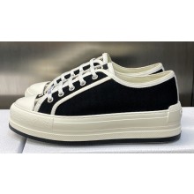 DIOR Walk'n'Dior Platform Low Top Sneakers in Embroidered Cotton Black 2023