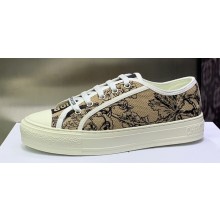 DIOR Walk'n'Dior Low Top Sneakers in Beige Cotton Embroidered 2023