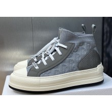 DIOR Walk'n'Dior Platform High Top Sneakers in Macrocannage Technical Mesh Gray 2023