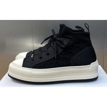 DIOR Walk'n'Dior Platform High Top Sneakers in Macrocannage Technical Mesh Black 2023