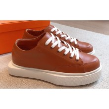 Hermes Haru Women/Men Derby shoes in calfskin Brown 2023