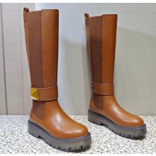 Valentino One Stud boots in calfskin Brown 2023