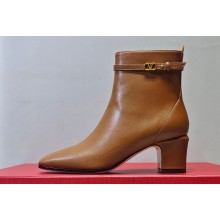 Valentino Heel 4.5cm Tan-Go Ankle boots in calfskin leather Brown 2023